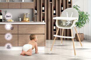 Стульчик для кормления Moby-System Amelia 3in1, grey цена и информация | Стульчики для кормления | pigu.lt