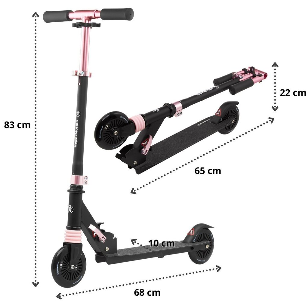 Dviratis paspirtukas HyperMotion Wally, juodas/rožinis kaina ir informacija | Paspirtukai | pigu.lt