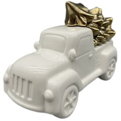 Kalėdinis dekoratyvinis automobilis su eglute, baltas kaina ir informacija | Kalėdinės dekoracijos | pigu.lt