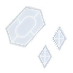 Silikono formų rinkinys Ovalus šešiakampis + mažas rombas (2 vnt.) kaina ir informacija | Piešimo, tapybos, lipdymo reikmenys | pigu.lt