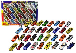 Lenktyninių automobilių rinkinys Lean Toys, 36 vnt kaina ir informacija | Žaislai berniukams | pigu.lt