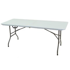 Sulankstomas stalas, 180x70 cm, baltas kaina ir informacija | Turistiniai baldai | pigu.lt
