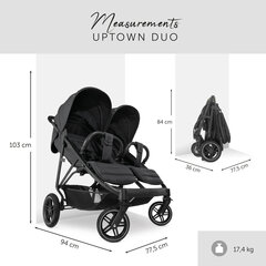 Спортивная коляска для близнецов Hauck Uptown Duo 2023, black цена и информация | Коляски | pigu.lt