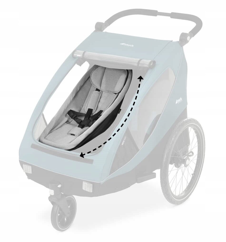 Dviračio priekabos sedynė Hauck Baby Lounger, pilka цена и информация | Dviračių priekabos, vėžimėliai | pigu.lt