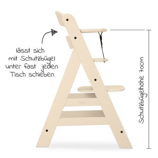 Hauck maitinimo kėdutė Alpha+, Vanilla kaina ir informacija | Maitinimo kėdutės | pigu.lt