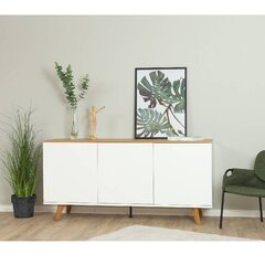 Komoda Aatrium Amelia, 162x43x77 cm, balta/ruda kaina ir informacija | Komodos | pigu.lt