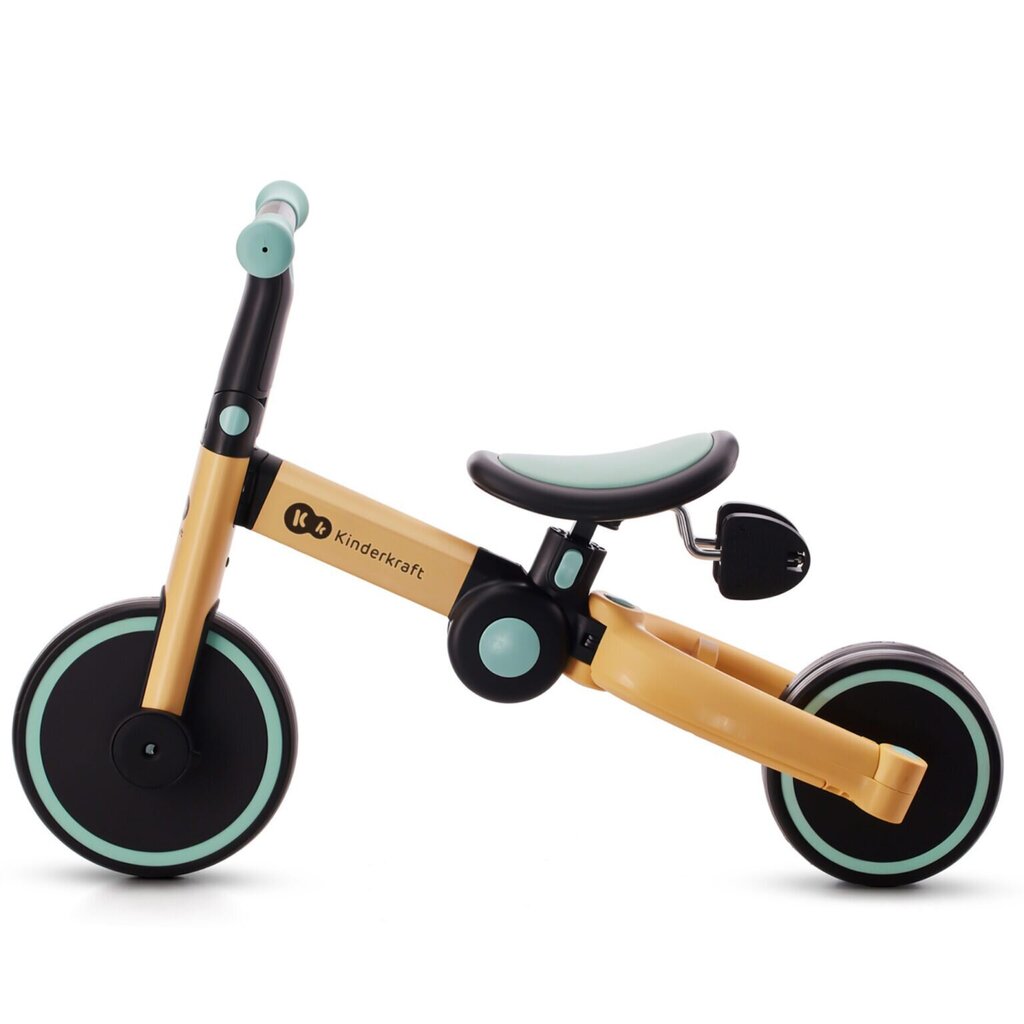 Triratukas 3in1 Kinderkraft 4Trike, auksinis/žydras kaina ir informacija | Triratukai | pigu.lt