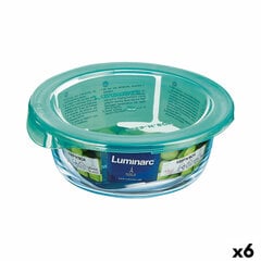 Круглая коробочка для завтраков с крышкой Luminarc Keep'n Lagon бирюзовый 420 ml 11,5 x 5,4 cm Cтекло (6 штук) цена и информация | Посуда для хранения еды | pigu.lt