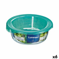 Круглая коробочка для завтраков с крышкой Luminarc Keep'n Lagon 13,5 x 6 cm бирюзовый 680 ml Cтекло (6 штук) цена и информация | Посуда для хранения еды | pigu.lt