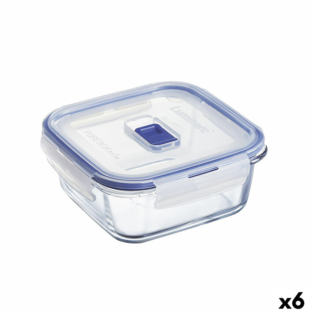 Hermetiška priešpiečių dėžutė Luminarc Pure Box Active, 760 ml, 6 vnt. kaina ir informacija | Maisto saugojimo  indai | pigu.lt