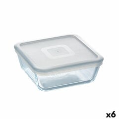 Квадратная коробочка для завтраков с крышкой Pyrex Cook & Freeze 850 ml 14 x 14 cm Прозрачный Силикон Cтекло (6 штук) цена и информация | Посуда для хранения еды | pigu.lt