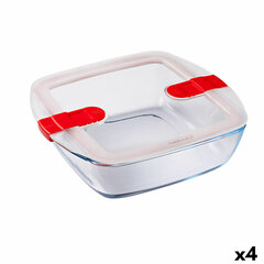 Герметичная коробочка для завтрака Pyrex Cook & Heat 25 x 22 x 7 cm 2,2 L Прозрачный Cтекло (4 штук) цена и информация | Посуда для хранения еды | pigu.lt