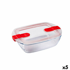 Герметичная коробочка для завтрака Pyrex Cook & Heat 24 x 15,5 x 7 cm 1,1 L Прозрачный Cтекло (5 штук) цена и информация | Посуда для хранения еды | pigu.lt