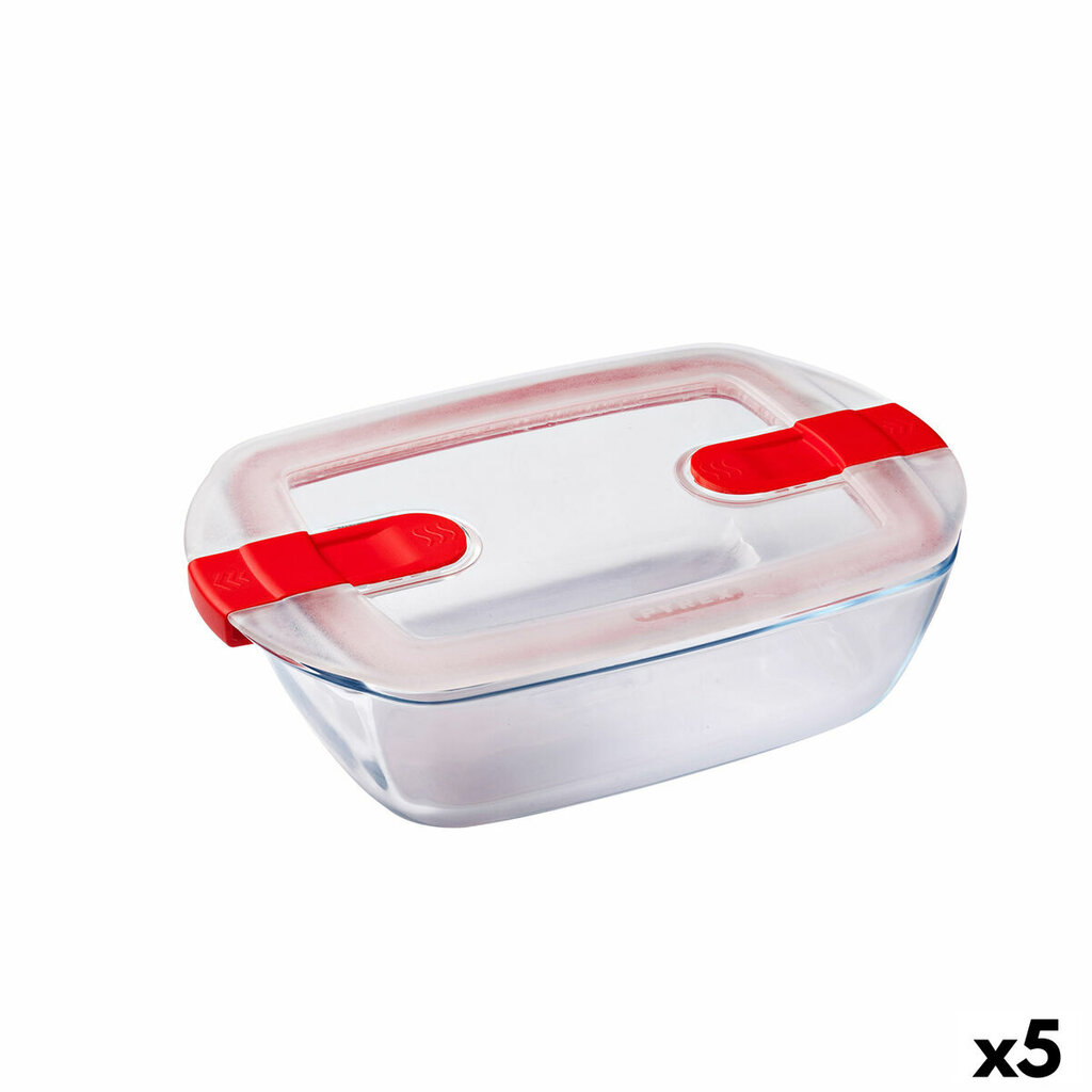 Hermetiška priešpiečių dėžutė Pyrex Cook & Heat, 24 x 15,5 x 7 cm, 1,1 L, 5 vnt. kaina ir informacija | Maisto saugojimo  indai | pigu.lt