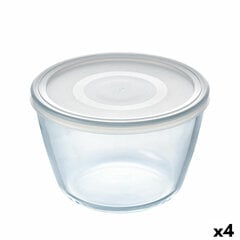 Круглая коробочка для завтраков с крышкой Pyrex Cook & Freeze 1,6 L 17 x 17 x 12 cm Прозрачный Силикон Cтекло (4 штук) цена и информация | Посуда для хранения еды | pigu.lt