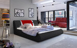Кровать  Flavio, 140х200 см, серый/красный цвет