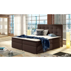 Кровать Inez с матрасом, 140x200 см, коричневая цена и информация | Кровати | pigu.lt