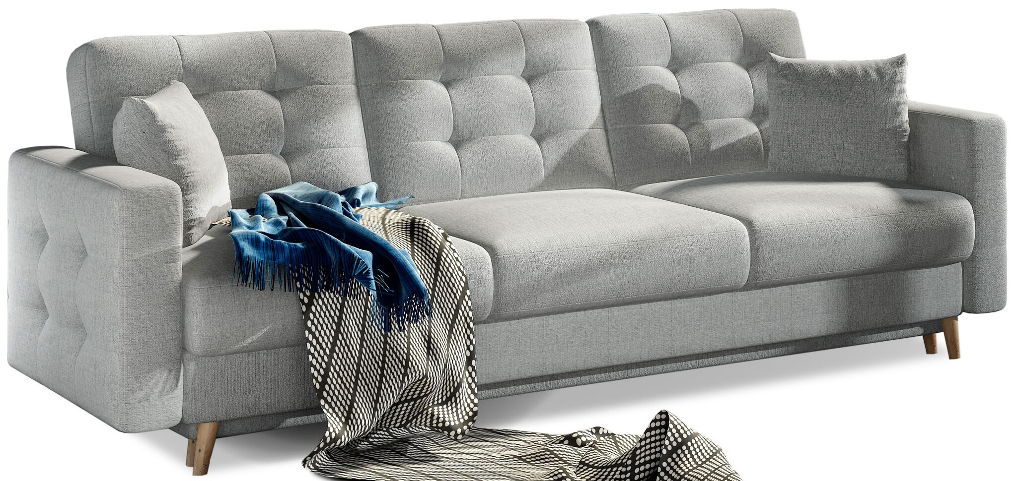 Sofa Asgard, 235x95x86 cm, pilka kaina ir informacija | Sofos | pigu.lt