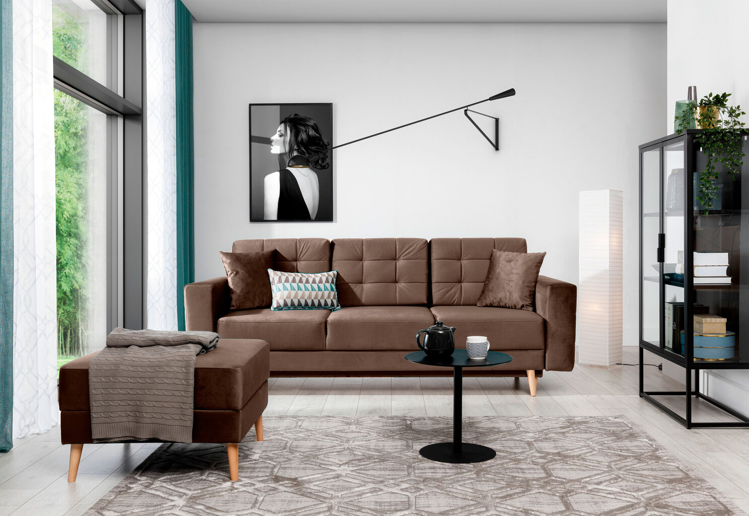 Sofa Asgard, 235x95x86 cm, ruda kaina ir informacija | Sofos | pigu.lt