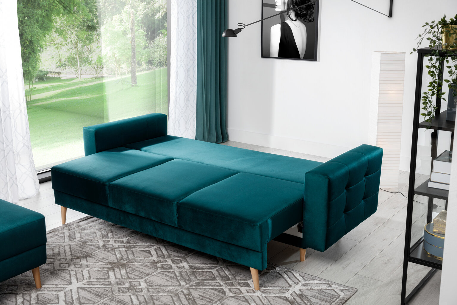 Sofa Asgard, 233x92x93 cm, žalia цена и информация | Sofos | pigu.lt