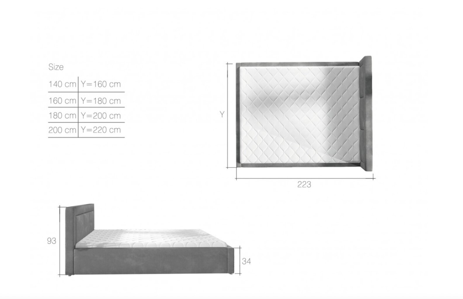Lova Belluno, 200x200 cm, žalia kaina ir informacija | Lovos | pigu.lt