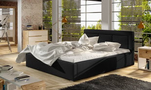 Кровать Belluno, 200x200 см, черная цена и информация | Кровати | pigu.lt