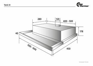 Thermex York III Standard kaina ir informacija | Gartraukiai | pigu.lt