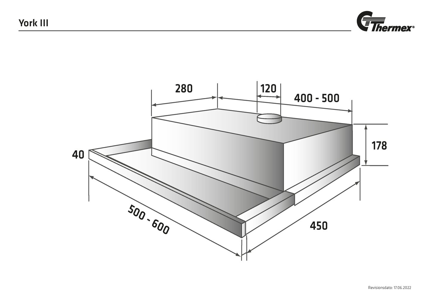 Thermex York III Standard kaina ir informacija | Gartraukiai | pigu.lt