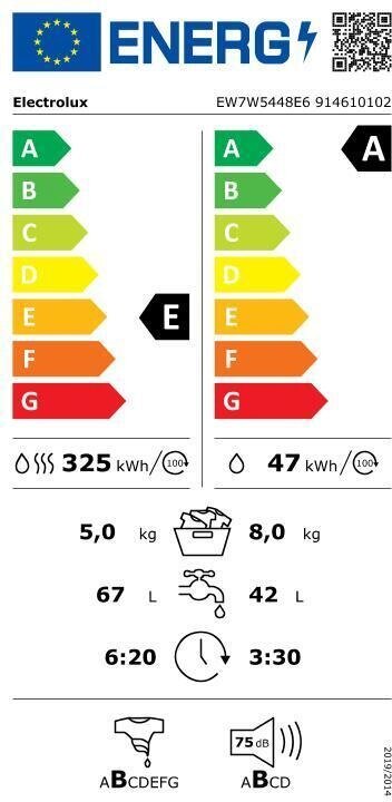 Electrolux EW7W5448E6 цена и информация | Skalbimo mašinos | pigu.lt