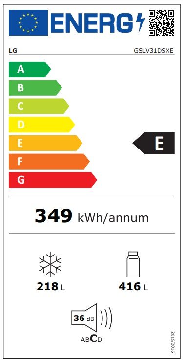 LG GSLV31DSXE цена и информация | Šaldytuvai | pigu.lt