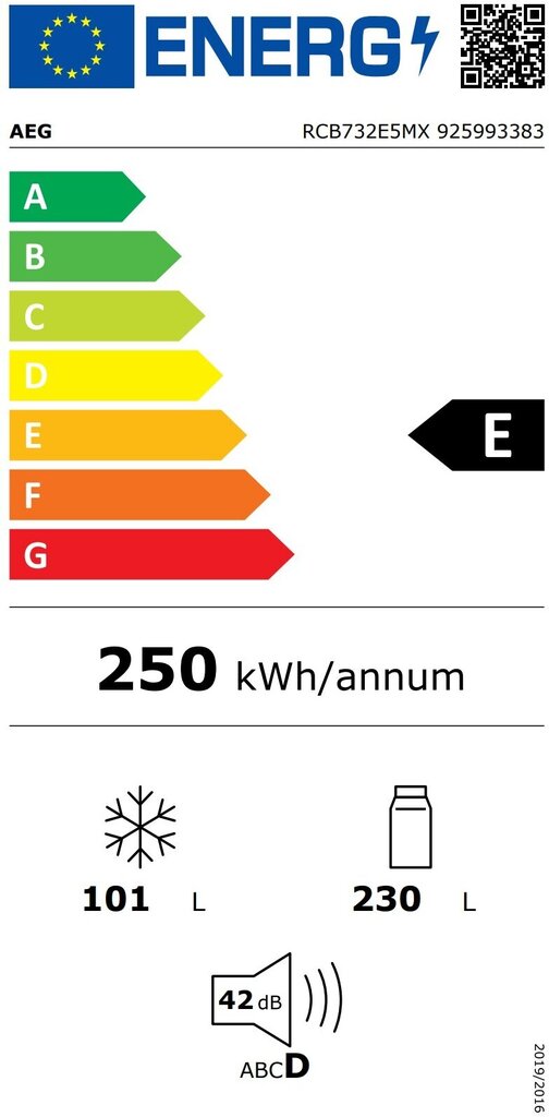 AEG RCB732E5MX 8000 kaina ir informacija | Šaldytuvai | pigu.lt