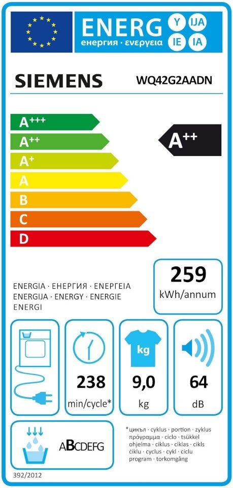 Siemens WQ42G2AADN iQ500 kaina ir informacija | Džiovyklės | pigu.lt