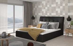 Кровать Inge 140x200 см, черный цвет цена и информация | Кровати | pigu.lt