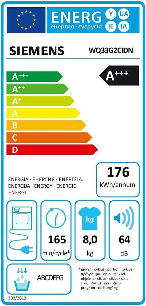 Siemens WQ33G2CIDN iQ500 цена и информация | Džiovyklės | pigu.lt