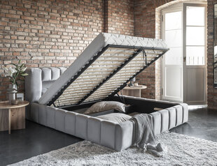 Кровать  Lamica, 140x200 см, серый цвет цена и информация | Кровати | pigu.lt