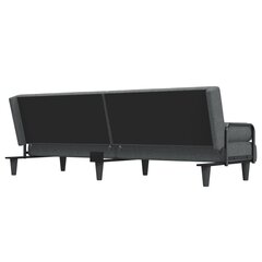 vidaXL Sofa-lova su porankiais, tamsiai pilkos spalvos, audinys kaina ir informacija | Sofos | pigu.lt