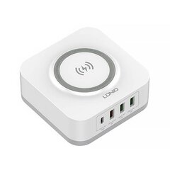 Wireless induction charger LDNIO AW004, 3x USB + USB-C, 32W (white) цена и информация | Зарядные устройства для телефонов | pigu.lt