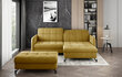 Kairinės kampinės sofos ir pufo komplektas Eltap Lorelle, geltonos spalvos kaina ir informacija | Minkšti kampai | pigu.lt