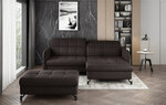 Левый угловой диван и пуфик Eltap Lorelle, темно-коричневый цвет