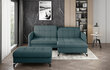 Kairinės kampinės sofos ir pufo komplektas Eltap Lorelle, žalias kaina ir informacija | Minkšti kampai | pigu.lt