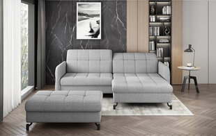 Kairinės kampinės sofos ir pufo komplektas Eltap Lorelle, šviesiai pilkos spalvos kaina ir informacija | Minkšti kampai | pigu.lt