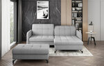 Kairinės kampinės sofos ir pufo komplektas Eltap Lorelle, šviesiai pilkos spalvos