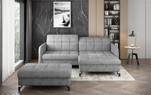 Kairinės kampinės sofos ir pufo komplektas Eltap Lorelle, pilkos spalvos kaina ir informacija | Minkšti kampai | pigu.lt