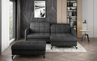 Kairinės kampinės sofos ir pufo komplektas Eltap Lorelle, tamsiai pilkas kaina ir informacija | Minkšti kampai | pigu.lt