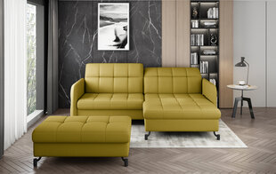 Kairinės kampinės sofos ir pufo komplektas Eltap Lorelle, geltonas matinis kaina ir informacija | Minkšti kampai | pigu.lt