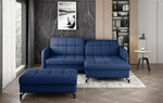 Левый угловой диван и пуфик Eltap Lorelle, синий цвет