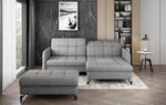 Левый угловой диван и пуфик Eltap Lorelle, светло-серый цвет