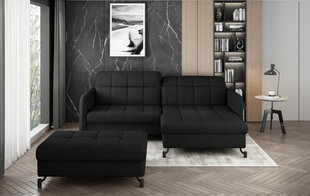 Kairinės kampinės sofos ir pufo komplektas Eltap Lorelle, juodas kaina ir informacija | Minkšti kampai | pigu.lt
