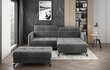 Kairinės kampinės sofos ir pufo komplektas Eltap Lorelle, tamsiai pilkas цена и информация | Minkšti kampai | pigu.lt