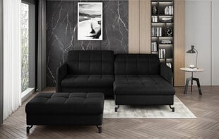 Kairinės kampinės sofos ir pufo komplektas Eltap Lorelle, juodas matinis kaina ir informacija | Minkšti kampai | pigu.lt